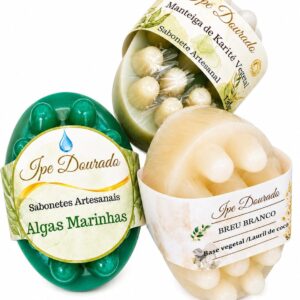 Kit com 3 Sabonetes  Massageadores Vegetal 360g